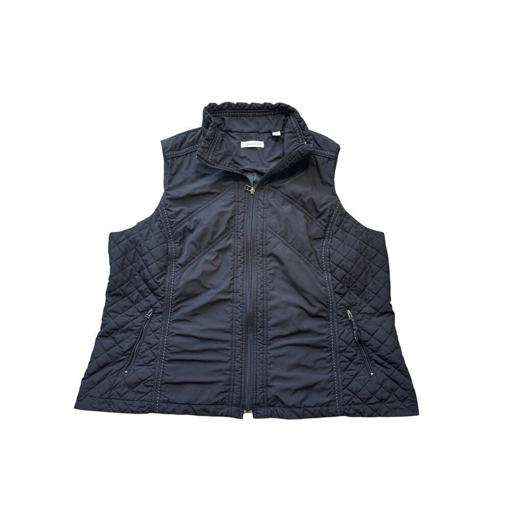 COLDWATER CREEK quilted Women's Black Vest Size women's 2X